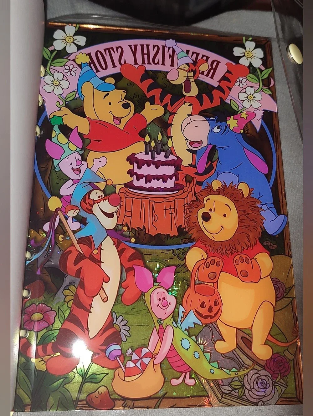 New! A5 Winnie The Pooh Acrylic Shaker Notebook With Paper